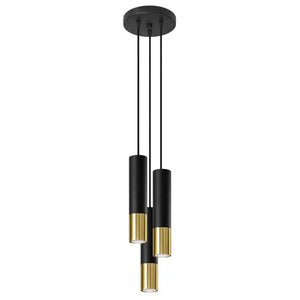 Hanglamp | 3 | Zwart met gouden buitenzijde | Rond | Luxe LED Livolo Nederland B.V.