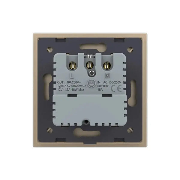 Livolo | Goud | SR | Wandcontactdoos + USB-C oplader Livolo Nederland B.V.