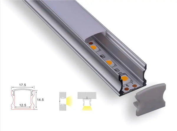 Profiel | Opbouw | 1 Meter | Recht | Aluminium | 17.5 x 14.5 | COB ledstrip Livolo Nederland B.V.