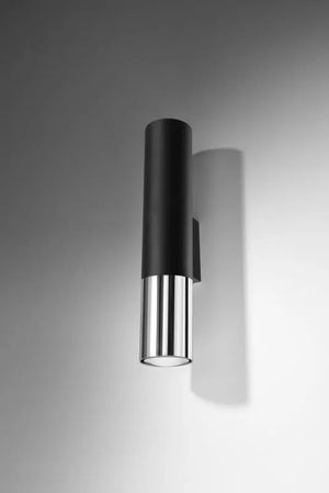 Wandlamp | Zwart met zilveren buitenzijde | Onder en boven | Luxe LED Livolo Nederland B.V.