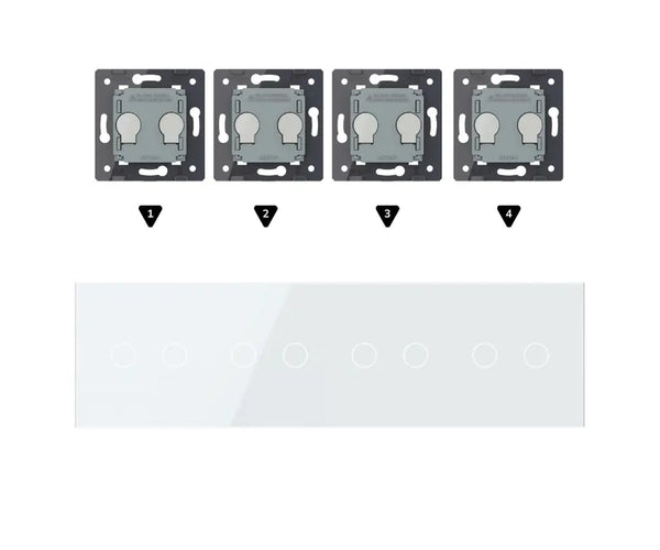 Zelf samenstellen | Wit | Afdekraam 2+2+2+2 Livolo Nederland B.V.