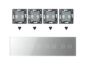 Zelf samenstellen | Grijs | Afdekraam 2+2+2+2 Livolo Nederland B.V.