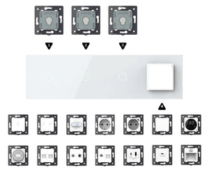 Zelf samenstellen | Wit | Afdekraam 1+1+1+SR Livolo Nederland B.V.