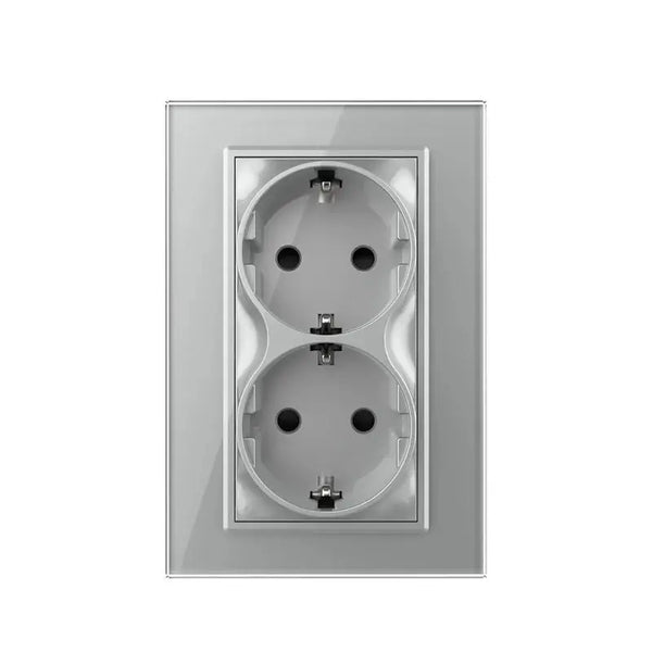 Livolo | Grijs | Dubbel Wandcontactdoos | 1 inbouwdoos Livolo Nederland B.V.
