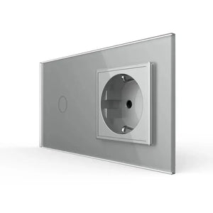 Livolo | Grijs | 1+SR | Aan/Uit | Slimme schakelaar met wandcontactdoos | Smart Home Livolo Nederland B.V.