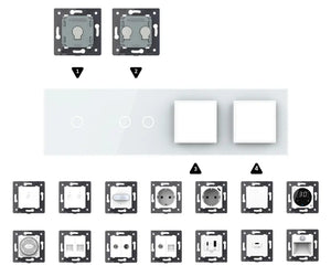 Zelf samenstellen | Wit | Afdekraam 1+2+SR+SR Livolo Nederland B.V.