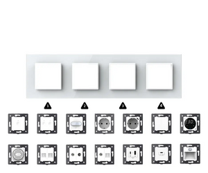 Zelf samenstellen | Wit | Afdekraam SR+SR+SR+SR Livolo Nederland B.V.