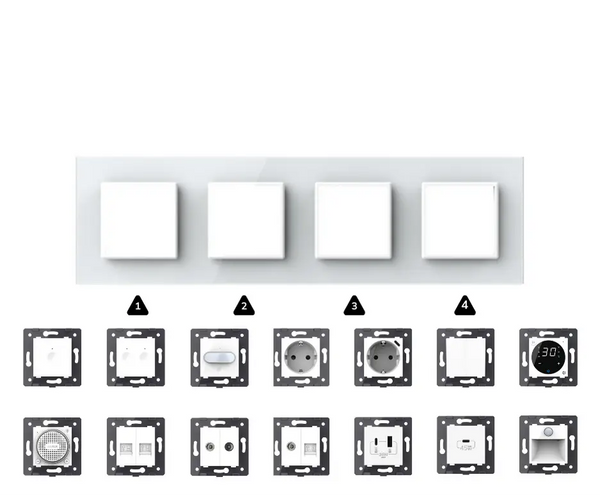 Zelf samenstellen | Wit | Afdekraam SR+SR+SR+SR Livolo Nederland B.V.