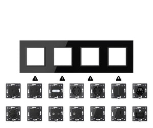 Zelf samenstellen | Zwart | Afdekraam SR+SR+SR+SR Livolo Nederland B.V.