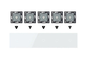 Zelf samenstellen | Wit | Afdekraam 1+1+1+1+1 Livolo Nederland B.V.