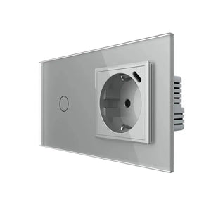 Livolo | Grijs | 1+SR | Aan/Uit | Schakelaar | Wandcontactdoos + USB-C Oplader Livolo Nederland B.V.