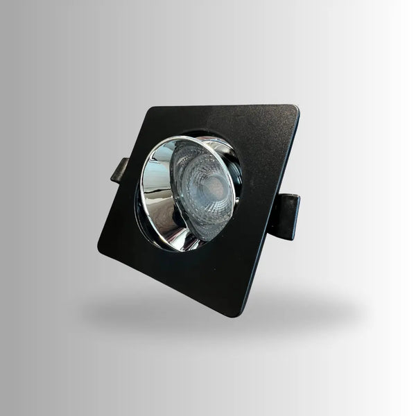 GU10 armatuur | Zwart - Chroom | Kantelbaar en Richtbaar | Inbouwspot | Vierkant | ø 76mm Livolo Nederland B.V.