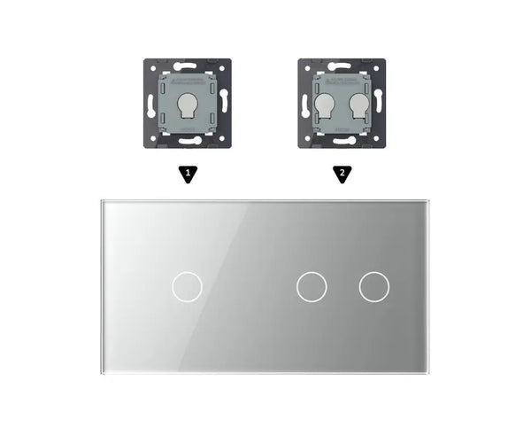 Zelf samenstellen | Grijs | Afdekraam 1+2 Livolo Nederland B.V.