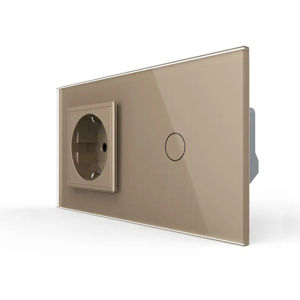 Livolo | Goud | SR+1 | Aan/Uit | Wandcontactdoos | Schakelaar Livolo Nederland B.V.