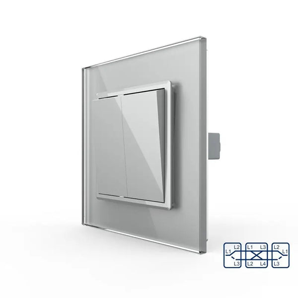 Livolo | Grijs | 2 | Aan/Uit | Kruis | Wipschakelaar Livolo Nederland B.V.