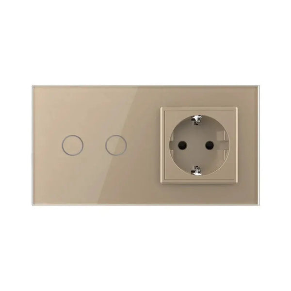 Livolo | Goud | 2+SR | Aan/Uit | Schakelaar | Wandcontactdoos Livolo Nederland B.V.