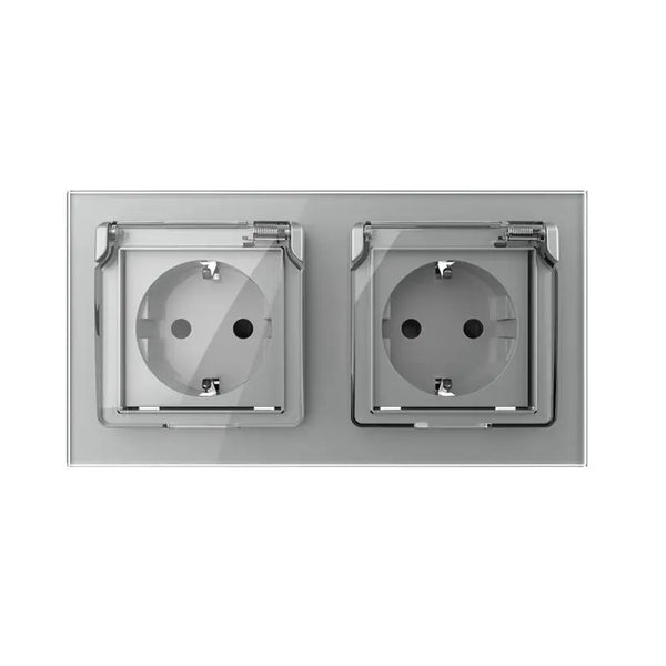 Livolo | Grijs | SR+SR | Wandcontactdoos | IP44 Livolo Nederland B.V.