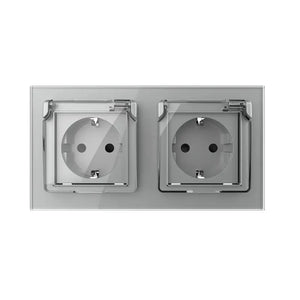 Livolo | Grijs | SR+SR | Wandcontactdoos | IP44 Livolo Nederland B.V.