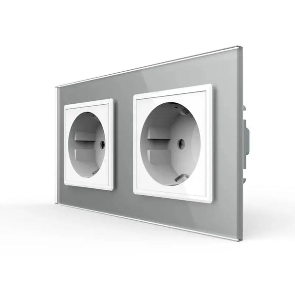 Livolo | Grijs/Wit | SR+SR | Wandcontactdoos Livolo Nederland B.V.