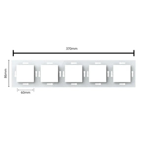 Livolo | 1+1+1+1+1 | Wit glanzend | Adapterraam | Extra afdekking Livolo Nederland B.V.