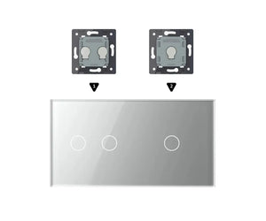 Zelf samenstellen | Grijs | Afdekraam 2+1 Livolo Nederland B.V.