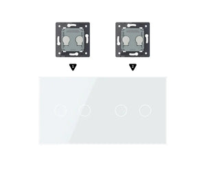 Zelf samenstellen | Wit | Afdekraam 2+2 Livolo Nederland B.V.