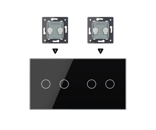 Zelf samenstellen | Zwart | Afdekraam 2+2 Livolo Nederland B.V.