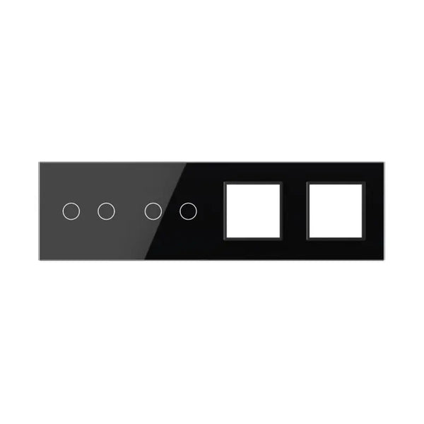 Zelf samenstellen | Zwart | Afdekraam 2+2+SR+SR Livolo Nederland B.V.