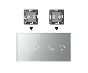 Zelf samenstellen | Grijs | Afdekraam 2+2 Livolo Nederland B.V.