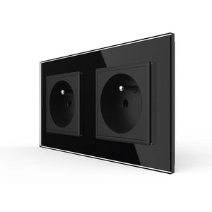 Livolo | Zwart | SR+SR | Wandcontactdoos | France Livolo Nederland B.V.