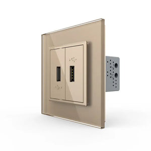 Livolo | Goud | SR | Tweevoudige USB oplader Livolo Nederland B.V.