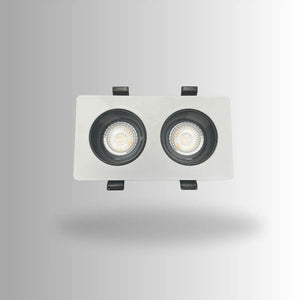 Dubbele GU10 armatuur | Wit - Zwart | Kantelbaar en Richtbaar | Inbouwspot | Rechthoek | ø 2x76mm Livolo Nederland B.V.