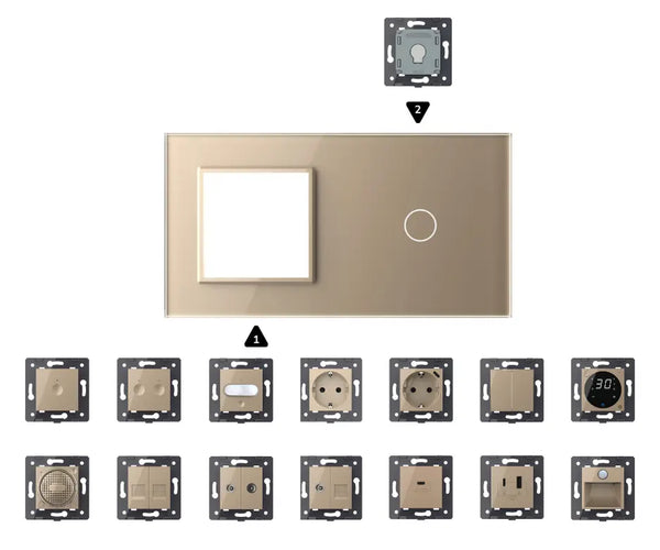 Zelf samenstellen | Goud | Afdekraam SR+1 Livolo Nederland B.V.