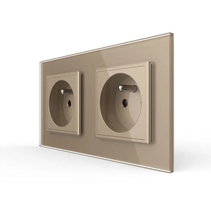 Livolo | Goud | SR+SR | Wandcontactdoos | France Livolo Nederland B.V.