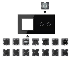 Zelf samenstellen | Zwart | Afdekraam SR+2 Livolo Nederland B.V.