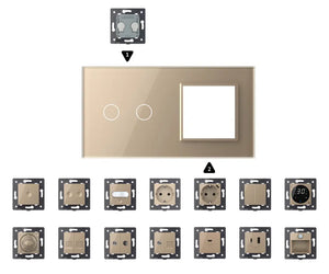 Zelf samenstellen | Goud | Afdekraam 2+SR Livolo Nederland B.V.