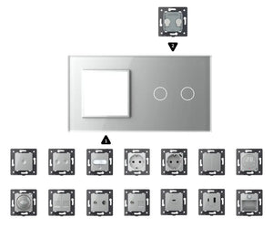 Zelf samenstellen | Grijs | Afdekraam SR+2 Livolo Nederland B.V.