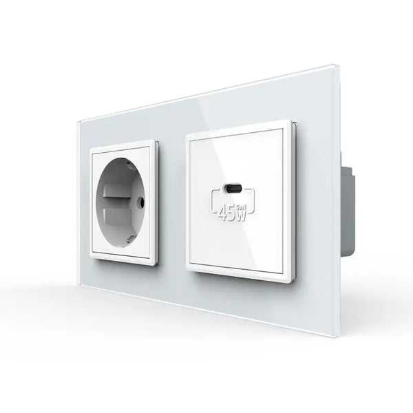 Livolo | Wit | SR+SR | Wandcontactdoos | USB type C oplader Livolo Nederland B.V.