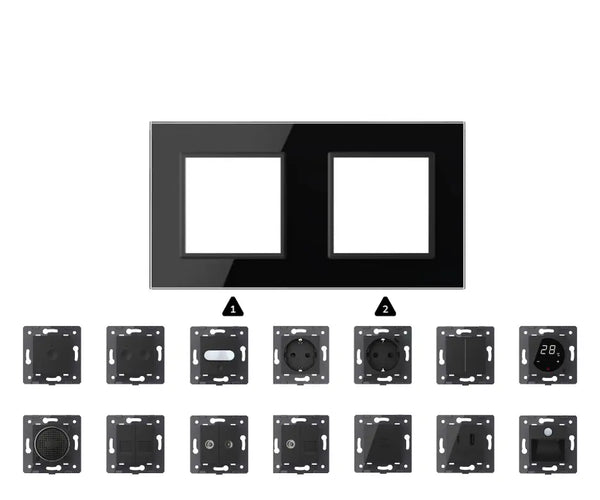 Zelf samenstellen | Zwart | Afdekraam SR+SR Livolo Nederland B.V.