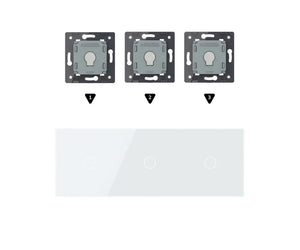 Zelf samenstellen | Wit | Afdekraam 1+1+1 Livolo Nederland B.V.
