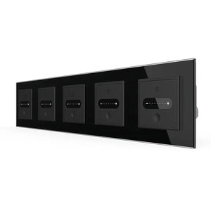 Livolo | Zwart | SR+SR+SR+SR+SR | Slide-Dimmer | Wisselschakelaar | Smart Home Livolo Nederland B.V.