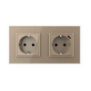 Livolo | Goud | SR+SR | Wandcontactdoos | Wandcontactdoos + USB-C Oplader Livolo Nederland B.V.