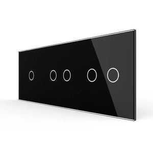 Livolo | Zwart | 1+2+2 | Glasplaat | Touchschakelaar Livolo Nederland B.V.