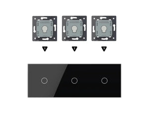 Zelf samenstellen | Zwart | Afdekraam 1+1+1 Livolo Nederland B.V.