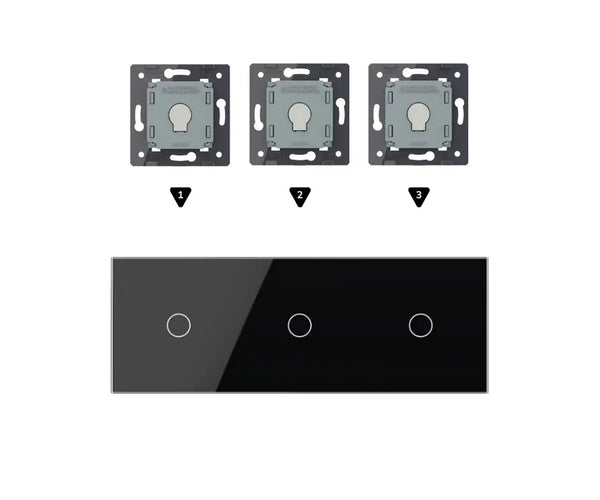 Zelf samenstellen | Zwart | Afdekraam 1+1+1 Livolo Nederland B.V.