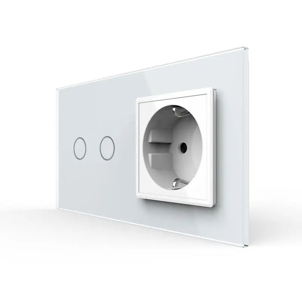 Livolo | Wit | 2+SR | Aan/Uit | Slimme schakelaar met wandcontactdoos | Smart Home Livolo Nederland B.V.