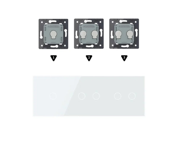 Zelf samenstellen | Wit | Afdekraam 1+2+2 Livolo Nederland B.V.