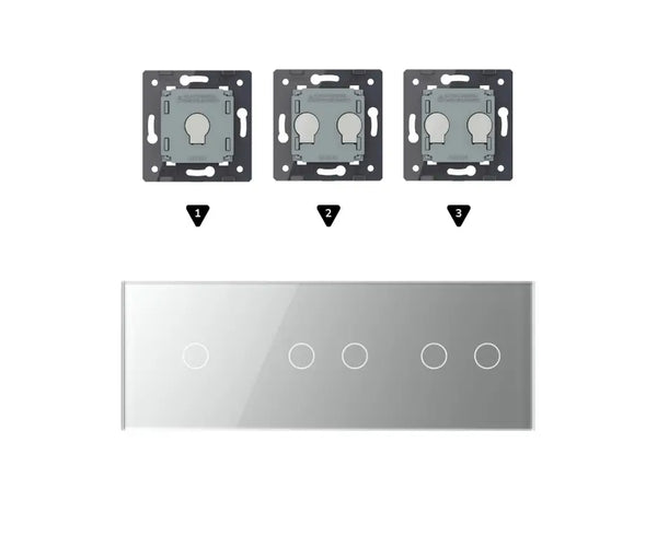 Zelf samenstellen | Grijs | Afdekraam 1+2+2 Livolo Nederland B.V.