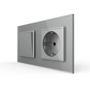 Livolo | Grijs | SR+SR | Aan/Uit | Wipschakelaar | Wandcontactdoos Livolo Nederland B.V.