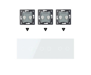 Zelf samenstellen | Wit | Afdekraam 2+2+2 Livolo Nederland B.V.